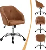 A collage of a brown office chair shown from different angles. Produktbild-Vorschau