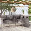 vidaXL Canapé en L avec Kissen Poly Rattan Grau Voir les images du produit 2