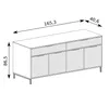 AX LIVING Berlinette 1 Buffet bleu avec tiroirs Indigo Voir les images du produit 4