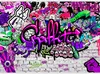 Vlies Fototapete - Purple Graffiti 400x280 cm Streetart Produktbild-Vorschau 5