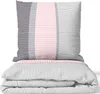 Mikrofaser Bettwäsche Set 155x200 80x80 cm Weiß Grau Rosa Produktbild-Vorschau 1