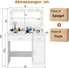 Schminktisch, mit Steckdosen, 92x40x145 cm, Frisiertisch Produktbild-Vorschau 7