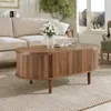 Tavolino ovale Merax in MDF con gambe in legno massello, Anteprima dell’immagine prodotto 6