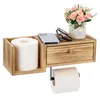 Omgoods - Wandgemonteerde houten toiletpapierhouder met Productafbeelding-voorbeeld 1
