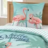Wende beddengoedset met flamingo, 135 x 200 cm + 80 x 80 cm Productafbeelding-voorbeeld 5
