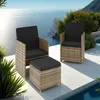 Outdoor seating set on a patio overlooking the ocean. Voir les images du produit