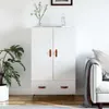 The Living Store Highboard Hochglanz-Weiß 69,5x31x115 cm Produktbild-Vorschau 2
