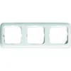 A white and light blue triple-gang light switch frame on a white background. Anteprima dell’immagine prodotto