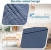 Collage showing close-ups of fabric textures and a bedroom setting. Produktbild-Vorschau