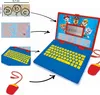 A collage of images showing a children's toy laptop with a mouse, and close-ups of its screen and keyboard. Anteprima dell’immagine prodotto