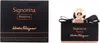 A product shot of a perfume bottle and its packaging. Produktbild-Vorschau