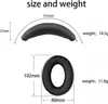 Diagrams showing the dimensions and weight of headphone parts. Produktbild-Vorschau