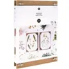 A product package for a flower press, showing examples of pressed flowers. Produktbild-Vorschau