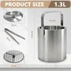 Eiseimer Eiswürfelbehälter 1.3L,Edelstahl Eiskübel mit Produktbild-Vorschau 3