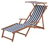 Gartenliege blau-weiß Strandliege Relaxliege Fußablage Produktbild-Vorschau 1