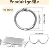 Product size information with multiple views of binder rings and a storage case. Produktbild-Vorschau