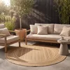 Volero - Jute Gartenteppich Rund - Mavi Stripes Creme Braun Produktbild-Vorschau 1