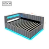 A diagram of a bed with dimensions and LED lighting. Náhled obrázku produktu