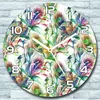 Wanduhr aus Glas Rund fi 30 Bunte Pflanzen Quarz Deko Produktbild-Vorschau 1