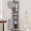Armoire de salle de bain triangulaire 37×24,5×170 cm, MDF, Voir les images du produit 1