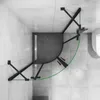 90x90x195cm Schwarz Runddusche Duschkabine Viertelkreis Produktbild-Vorschau 3