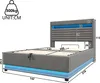 Hydraulická postel s polstrováním Flieks 140 x 200 cm s LED Náhled obrázku produktu 5
