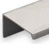 A close-up, studio shot of a brushed metal cabinet handle against a white background. Produktbild-Vorschau