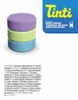 A stack of three bath tablets in purple, green, and blue, next to a blue box with the brand name "Tinti" and product description. Anteprima dell’immagine prodotto