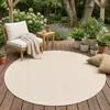 In & Outdoor Teppich Flachgewebe Oslo Honig Trend Rund, Produktbild-Vorschau 1