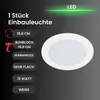 LED Einbaustrahler, Metall, weiß, D 18,8 cm Produktbild-Vorschau 3