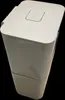 A top-down view of a white trash can with a square indentation on the lid. Podgląd zdjęcia produktu