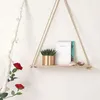 Wandplank met touw, set van 2, houten hangplank, 35 cm, Productafbeelding-voorbeeld 4