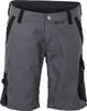 A front view of a pair of gray cargo shorts with black accents. Produktbild-Vorschau