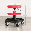 HOMCOM Werkstatthocker mit Rollen Tabletts höhenverstellbar Produktbild-Vorschau 3