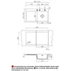 Technical drawing of a sink with dimensions and installation details. Produktbild-Vorschau