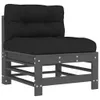 5-tlg. Garten-Lounge-Set mit Kissen Grau Massivholz Produktbild-Vorschau 5