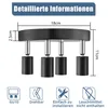 A diagram showing the dimensions and features of a black ceiling light fixture. Produktbild-Vorschau