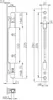 Technical drawing with dimensions of a door lock mechanism. Produktbild-Vorschau