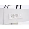 A close-up view of a white electrical outlet with two European-style sockets and two USB ports, mounted on a white surface. Produktbild-Vorschau