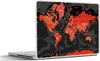 MuchoWow® Laptop Aufkleber Sticker Cover Weltkarte - Rot - Produktbild-Vorschau 1