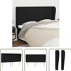 The Living Store Kopfteil mit Ohren Schwarz 203x23x118/128 Produktbild-Vorschau 1