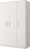 A white three-door wardrobe with silver handles against a white background. Produktbild-Vorschau
