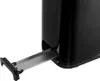 Close-up of a black toaster with its crumb tray extended. Produktbild-Vorschau