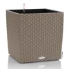 LECHUZA-Pot de fleurs CUBE Cottage 50 Marron sable | Pot de Voir les images du produit 5