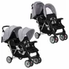 vidaXL Tandem-Kinderwagen Stahl Grau und Schwarz Produktbild-Vorschau 7