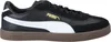 A side view of a black Puma Club II Era sneaker with a white stripe and a brown sole. Voir les images du produit