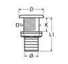 Borddurchlass mit Schlauchanschluss, 3/4" / Nylon Produktbild-Vorschau 2