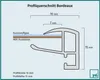 Diagram showing the cross-section of a profile with dimensions and material labels. Produktbild-Vorschau