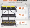 A tool cart with three shelves, displaying different types of tools and quantities. Voir les images du produit