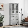 Highboard Betongrau 69,5x34x180 cm Holzwerkstoff Produktbild-Vorschau 1